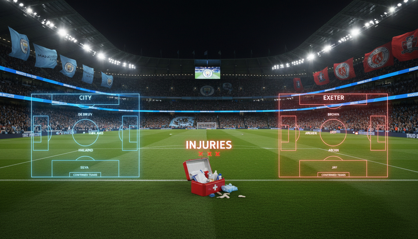 Man City vs Exeter City Lineups – Confirmed Teams and Injuries
